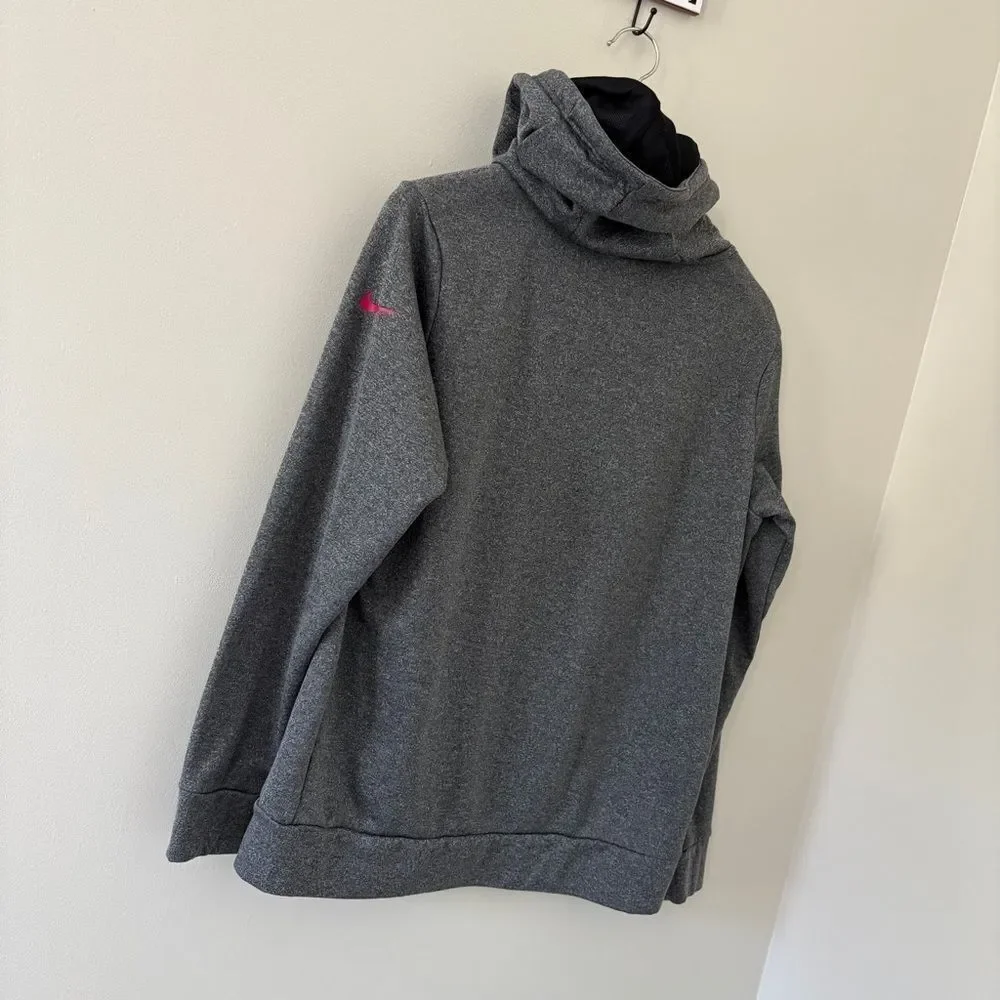 Nike L Just Do It Gray Pink Hoodie Sweatshirt Preppy Sporty Athletic Outdoors